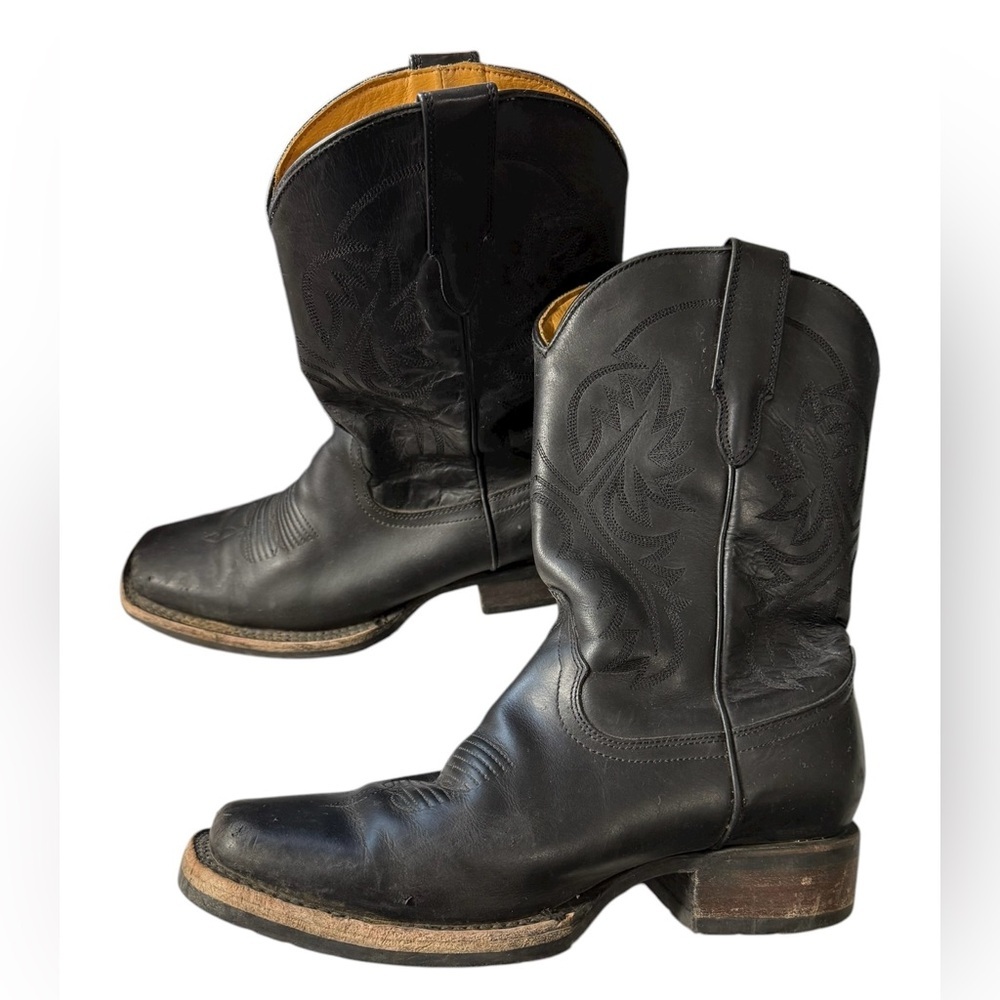 Freebird Men's Heritage Square Toe Boots Size 9 Black Leather